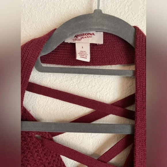 Arizona Jean Company women’s  burgundy red cardigan with pockets size L - Picture 6 of 7